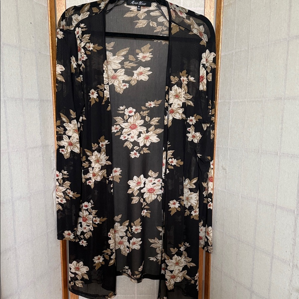 Alice Blue Floral Sheer Kimono Cardigan Size M